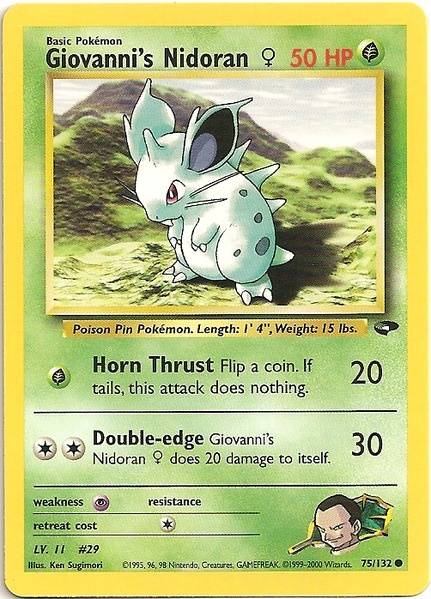 Giovanni's Nidoran (75/132) (Female) [Gym Challenge Unlimited] | Pegasus Games WI