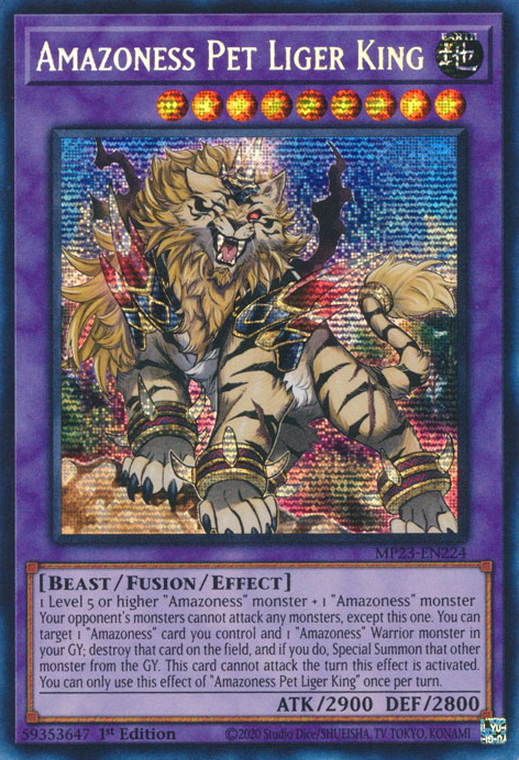 Amazoness Pet Liger King [MP23-EN224] Prismatic Secret Rare | Pegasus Games WI