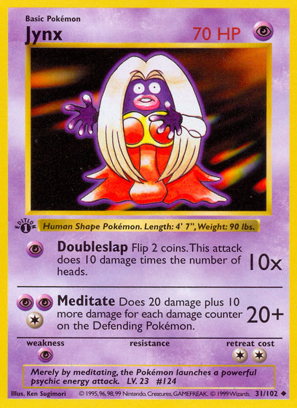 Jynx (31/102) (Shadowless) [Base Set 1st Edition] | Pegasus Games WI