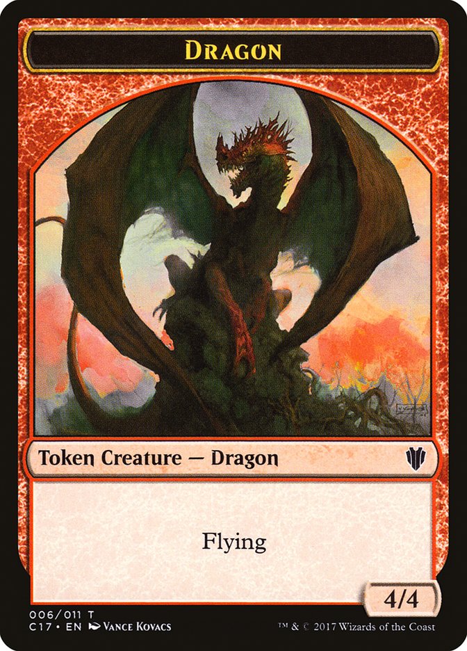 Cat Dragon // Dragon (006) Double-Sided Token [Commander 2017 Tokens] | Pegasus Games WI