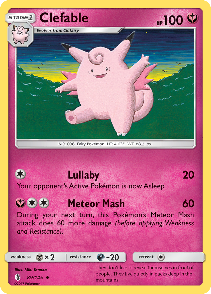 Clefable (89/145) [Sun & Moon: Guardians Rising] | Pegasus Games WI