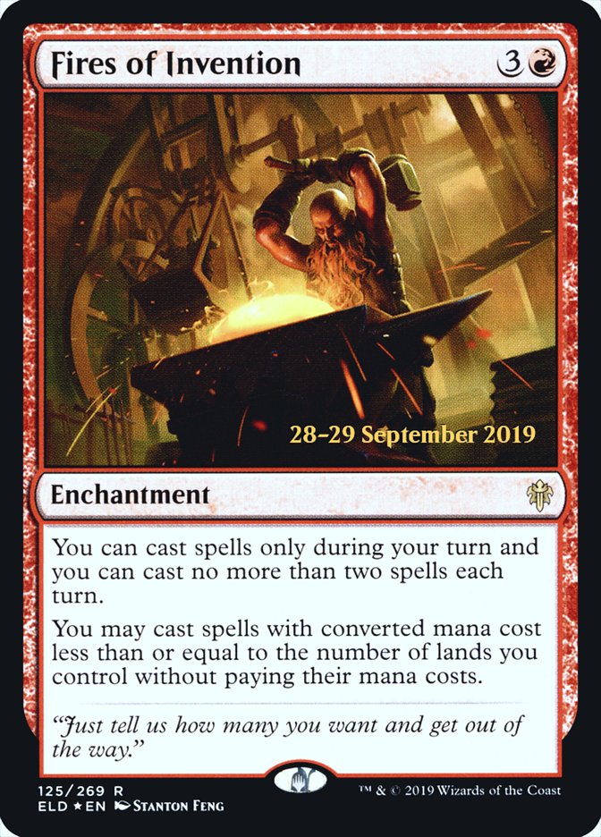 Fires of Invention [Throne of Eldraine Prerelease Promos] | Pegasus Games WI