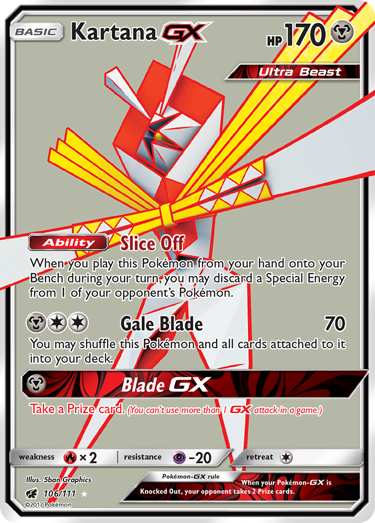 Kartana GX (106/111) [Sun & Moon: Crimson Invasion] | Pegasus Games WI