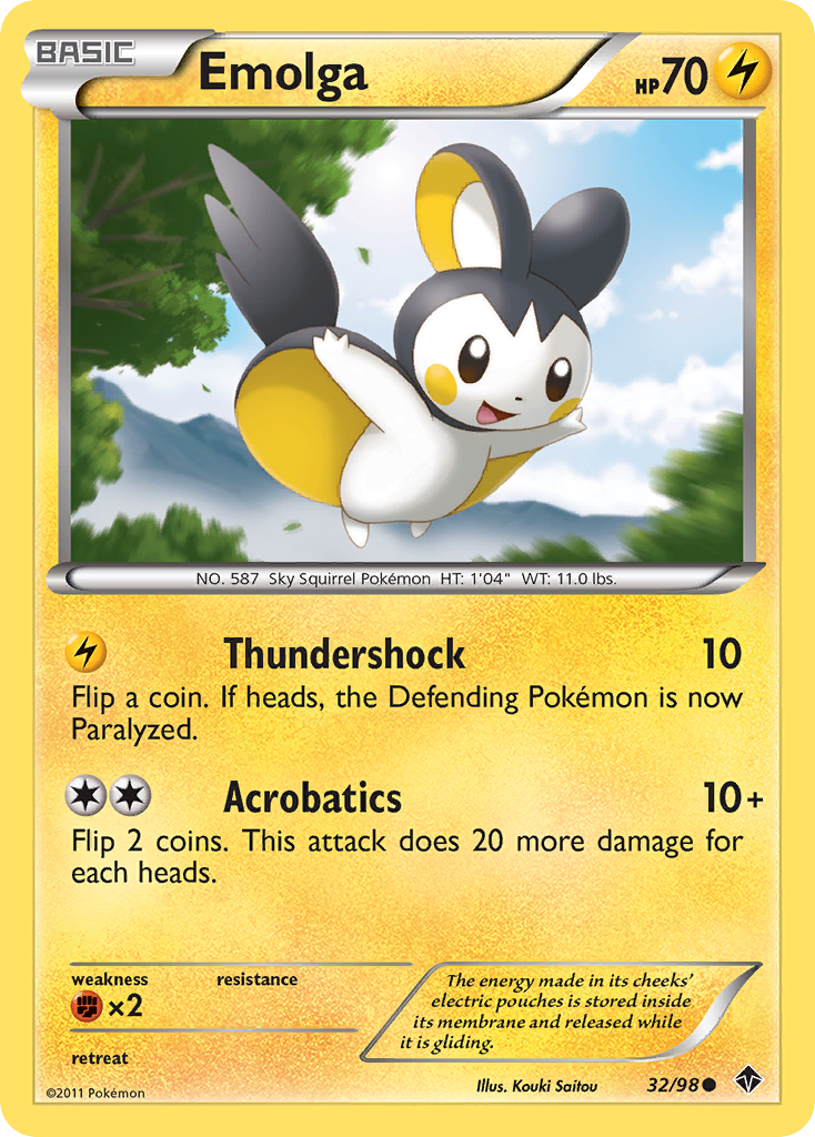 Emolga (32/98) [Black & White: Emerging Powers] | Pegasus Games WI