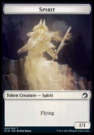 Spirit Token [Innistrad: Midnight Hunt Tokens] | Pegasus Games WI