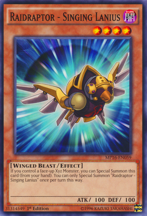 Raidraptor - Singing Lanius [MP16-EN059] Common | Pegasus Games WI