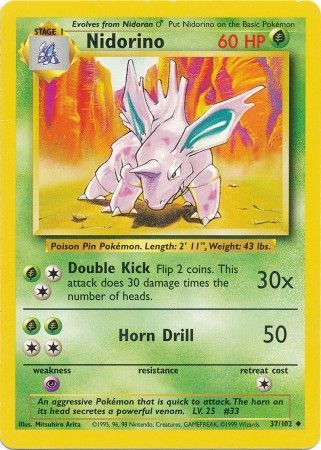 Nidorino (37/102) [Base Set Unlimited] | Pegasus Games WI