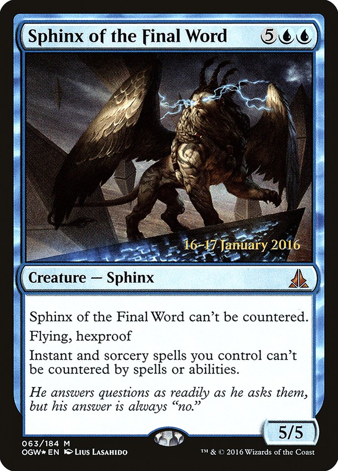Sphinx of the Final Word [Oath of the Gatewatch Prerelease Promos] | Pegasus Games WI
