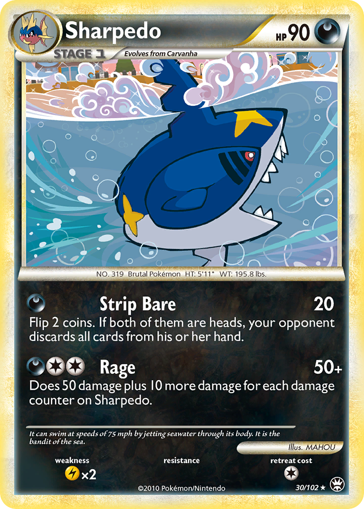 Sharpedo (30/102) [HeartGold & SoulSilver: Triumphant] | Pegasus Games WI