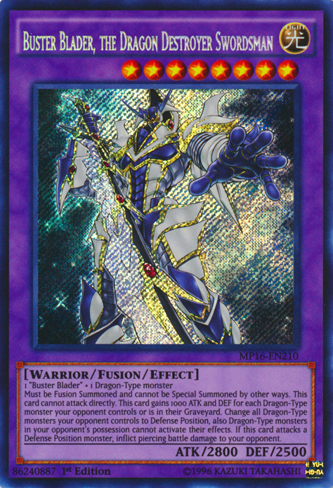 Buster Blader, the Dragon Destroyer Swordsman [MP16-EN210] Secret Rare | Pegasus Games WI