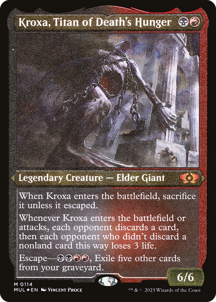 Kroxa, Titan of Death's Hunger (Foil Etched) [Multiverse Legends] | Pegasus Games WI