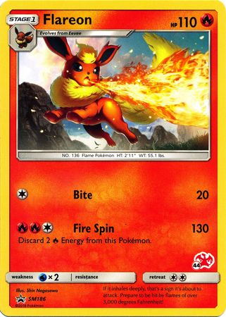 Flareon (SM186) (Charizard Stamp #44) [Battle Academy 2020] | Pegasus Games WI