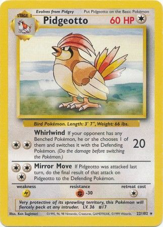 Pidgeotto (22/102) [Base Set Unlimited] | Pegasus Games WI