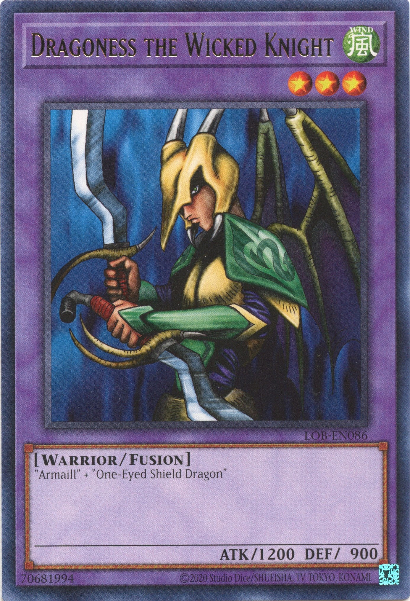 Dragoness the Wicked Knight (25th Anniversary) [LOB-EN086] Rare | Pegasus Games WI