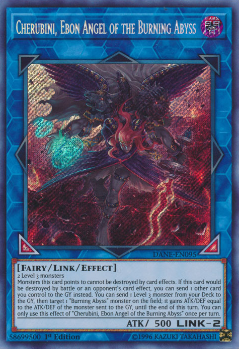 Cherubini, Ebon Angel of the Burning Abyss [DANE-EN095] Secret Rare | Pegasus Games WI