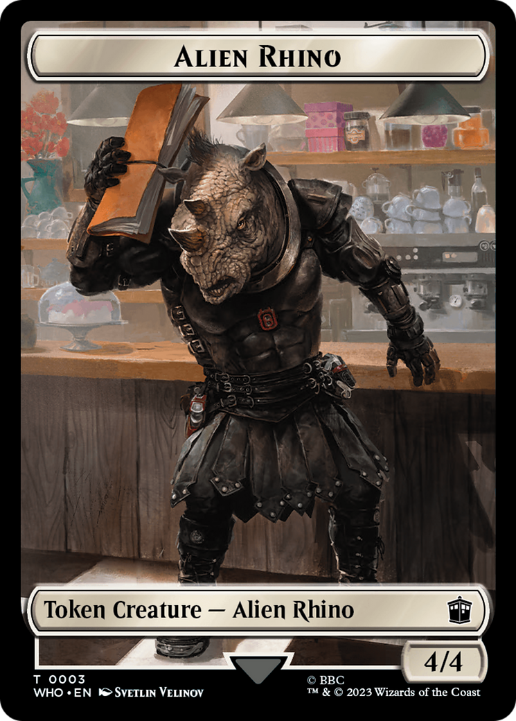 Alien Rhino // Alien Warrior Double-Sided Token [Doctor Who Tokens] | Pegasus Games WI