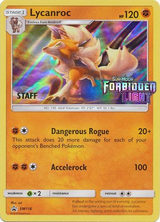 Lycanroc (SM118) (Staff Prerelease Promo) [Sun & Moon: Black Star Promos] | Pegasus Games WI
