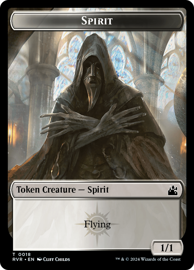 Spirit (0018) // Spirit (0004) Double-Sided Token [Ravnica Remastered Tokens] | Pegasus Games WI