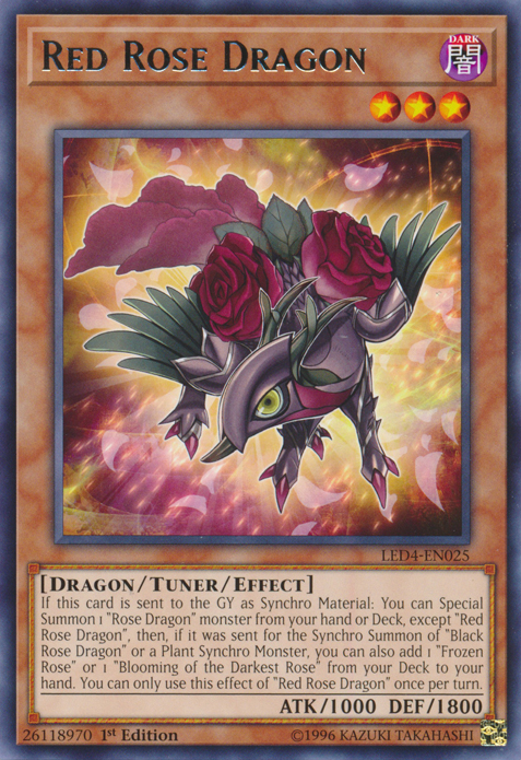 Red Rose Dragon [LED4-EN025] Rare | Pegasus Games WI