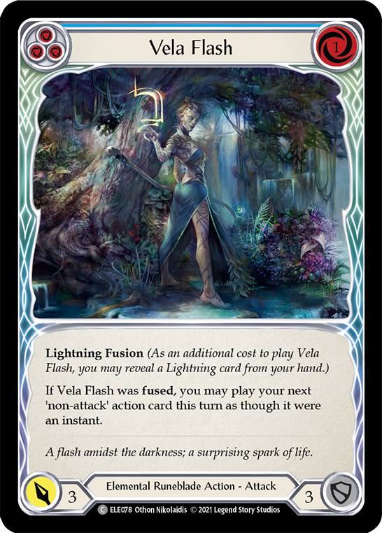 Vela Flash (Blue) [ELE078] (Tales of Aria)  1st Edition Rainbow Foil | Pegasus Games WI