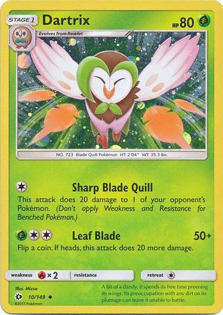 Dartrix (10/149) (Cosmos Holo) [Sun & Moon: Base Set] | Pegasus Games WI