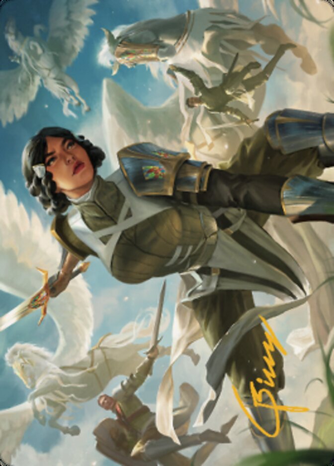 Resolute Reinforcements Art (Gold-Stamped Signature) [Dominaria United Art Series] | Pegasus Games WI
