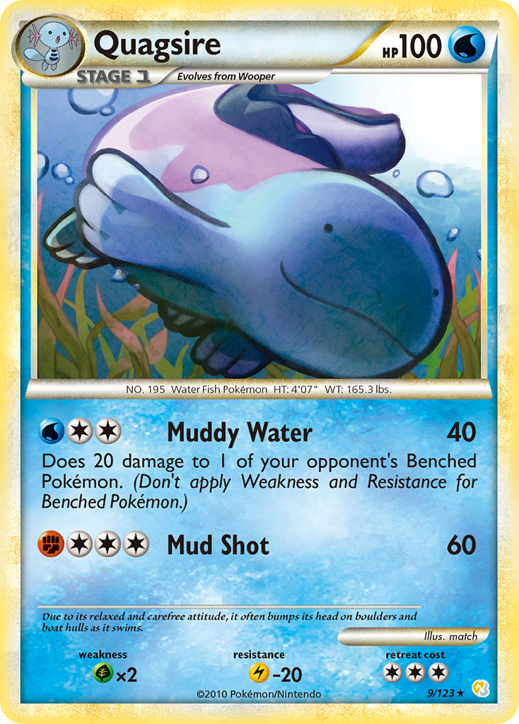 Quagsire (9/123) [HeartGold & SoulSilver: Base Set] | Pegasus Games WI