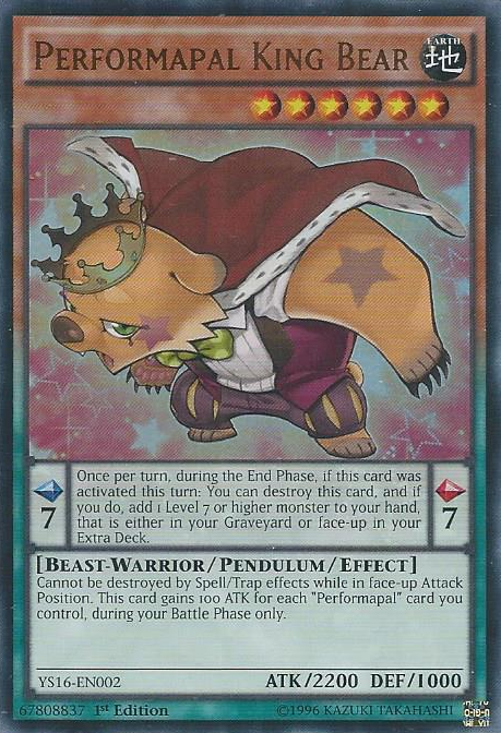 Performapal King Bear [YS16-EN002] Ultra Rare | Pegasus Games WI