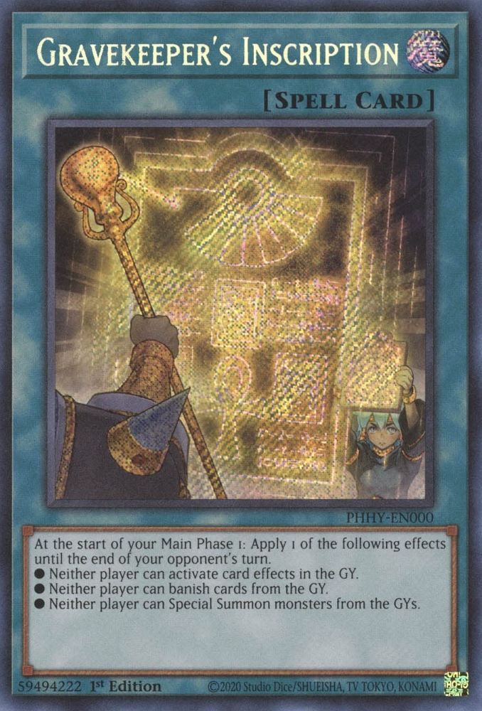 Gravekeeper's Inscription [PHHY-EN000] Secret Rare | Pegasus Games WI