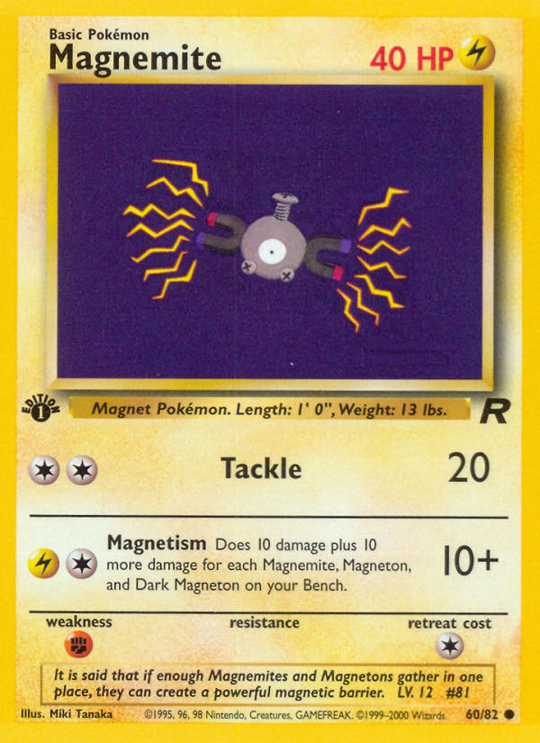 Magnemite (60/82) [Team Rocket 1st Edition] | Pegasus Games WI