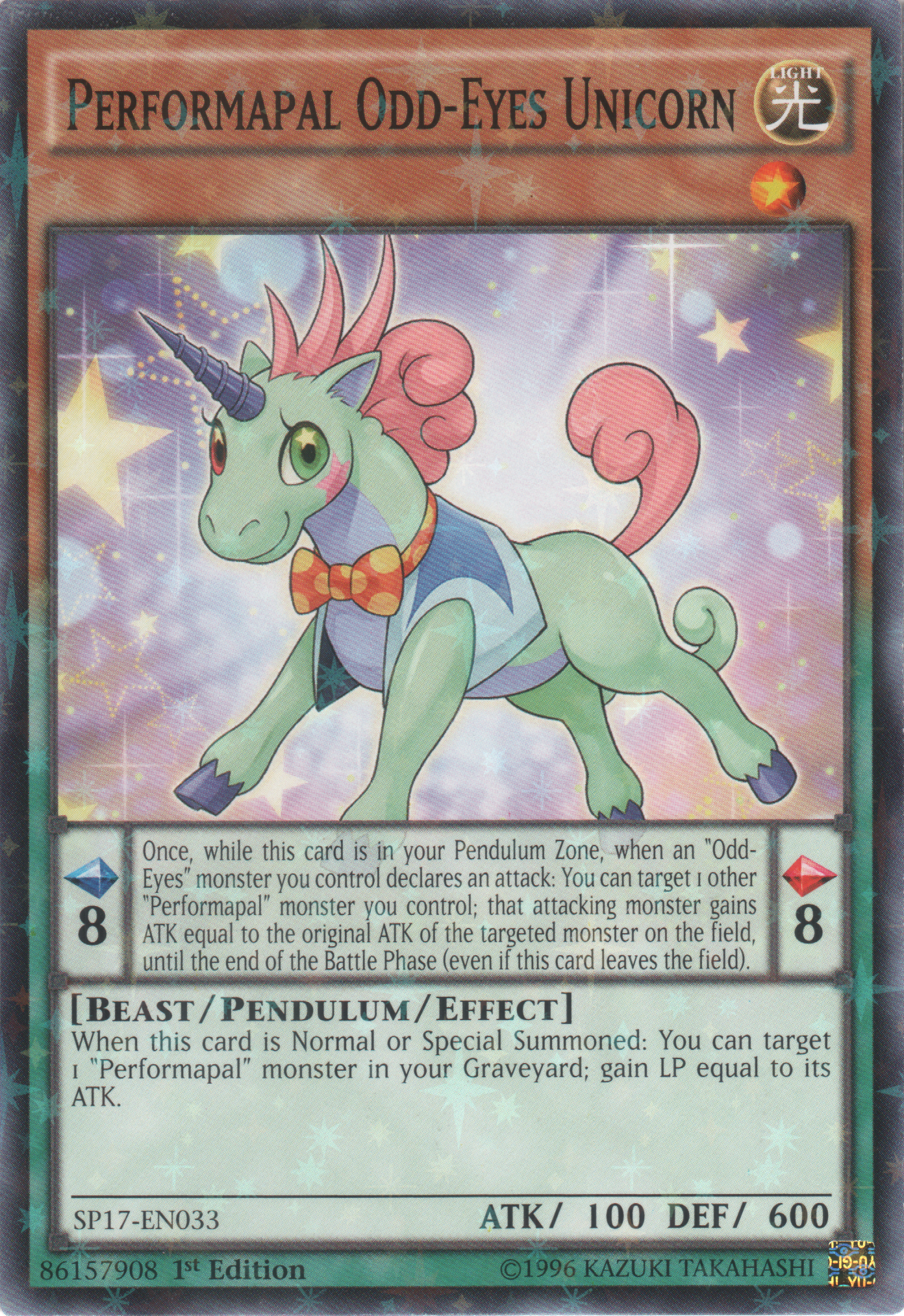 Performapal Odd-Eyes Unicorn (Starfoil) [SP17-EN033] Starfoil Rare | Pegasus Games WI