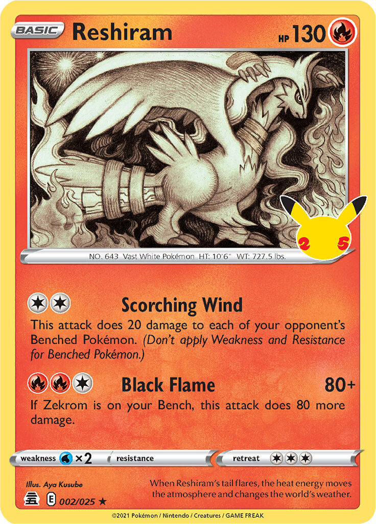 Reshiram (002/025) [Celebrations: 25th Anniversary] | Pegasus Games WI