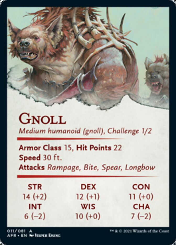 Gnoll Art Card (Gold-Stamped Signature) [Dungeons & Dragons: Adventures in the Forgotten Realms Art Series] | Pegasus Games WI
