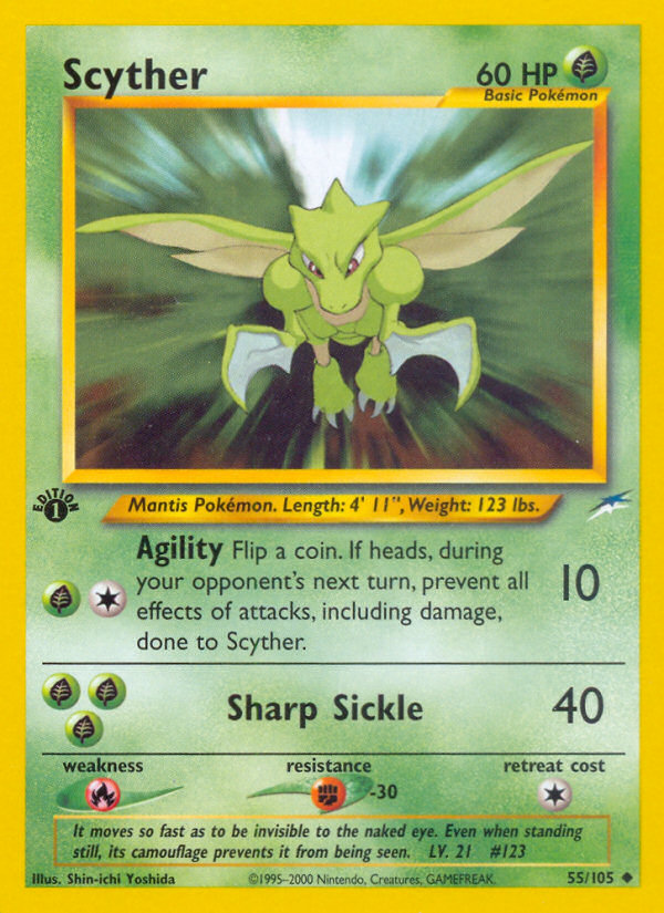 Scyther (55/105) [Neo Destiny 1st Edition] | Pegasus Games WI