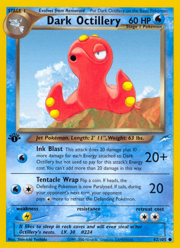 Dark Octillery (62/105) [Neo Destiny 1st Edition] | Pegasus Games WI