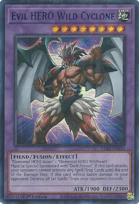 Evil HERO Wild Cyclone (Blue) [LDS3-EN030] Ultra Rare | Pegasus Games WI