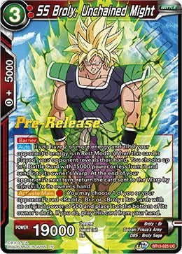 SS Broly, Unchained Might (BT13-025) [Supreme Rivalry Prerelease Promos] | Pegasus Games WI