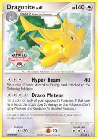 Dragonite (2/146) (National Championship) [Diamond & Pearl: Legends Awakened] | Pegasus Games WI