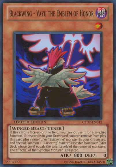 Blackwing - Vayu the Emblem of Honor [CT07-EN012] Super Rare | Pegasus Games WI
