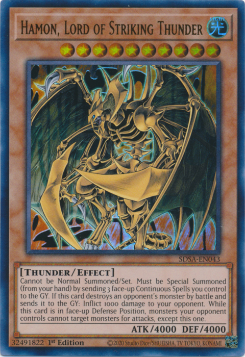 Hamon, Lord of Striking Thunder [SDSA-EN043] Ultra Rare | Pegasus Games WI