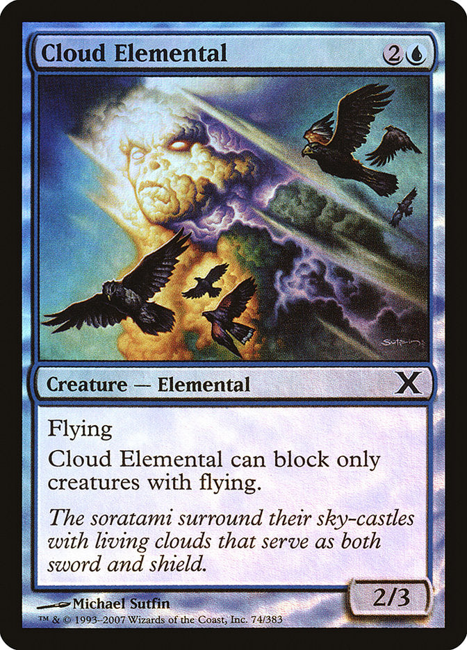 Cloud Elemental (Premium Foil) [Tenth Edition] | Pegasus Games WI