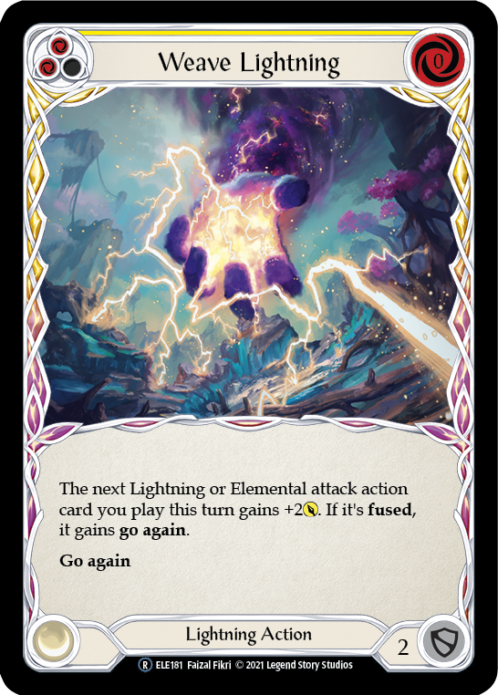 Weave Lightning (Yellow) [U-ELE181] Unlimited Rainbow Foil | Pegasus Games WI