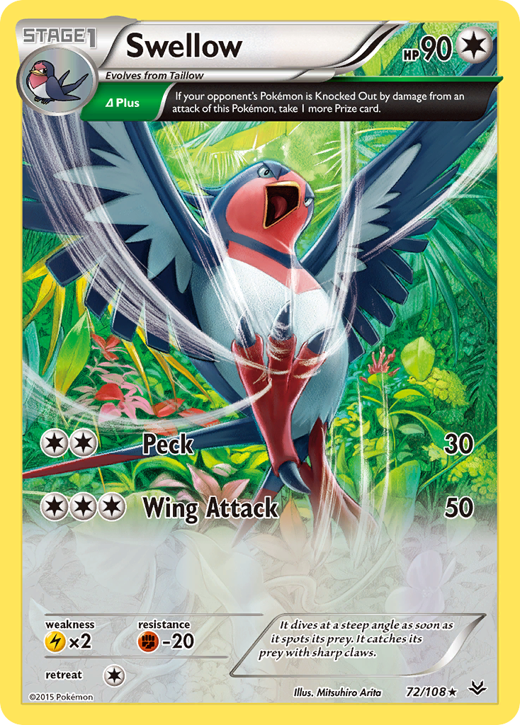 Swellow (72/108) [XY: Roaring Skies] | Pegasus Games WI