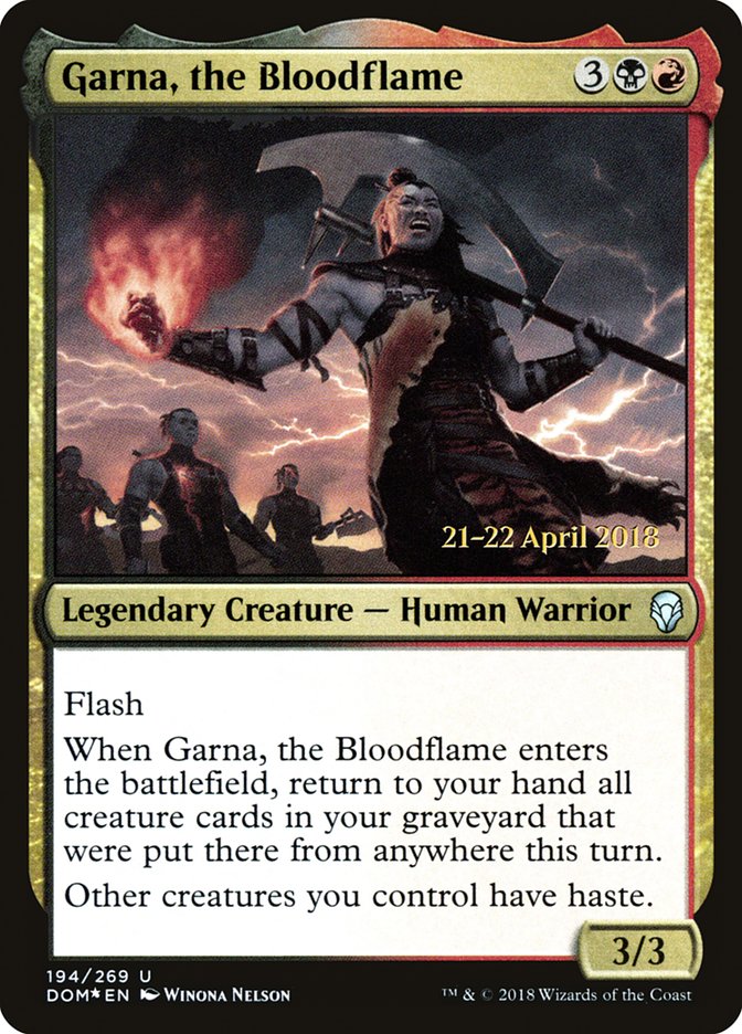Garna, the Bloodflame [Dominaria Prerelease Promos] | Pegasus Games WI