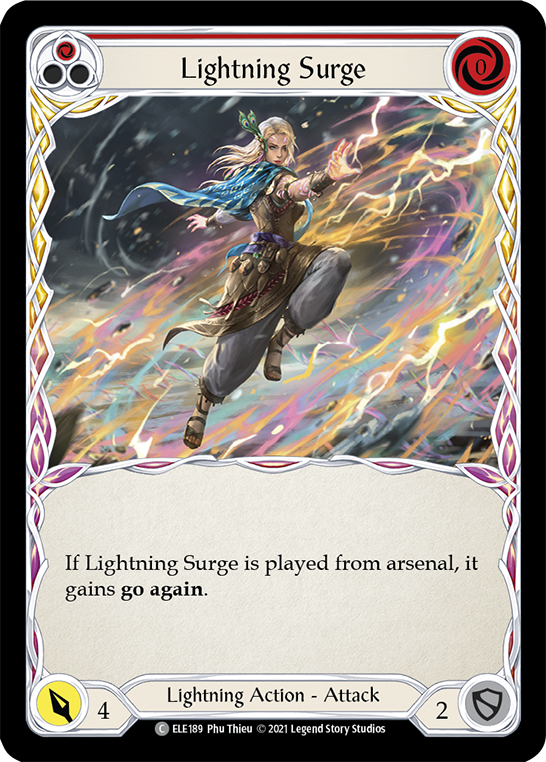 Lightning Surge (Red) [ELE189] (Tales of Aria)  1st Edition Rainbow Foil | Pegasus Games WI