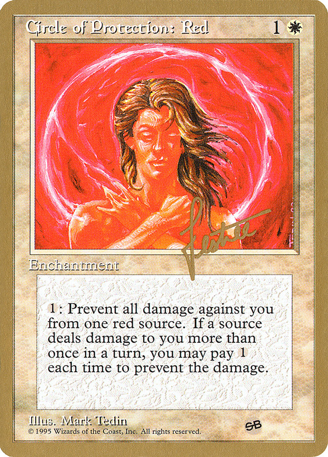 Circle of Protection: Red (Bertrand Lestree) (SB) (4ED) [Pro Tour Collector Set] | Pegasus Games WI
