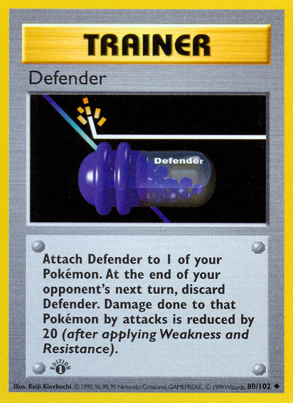 Defender (80/102) (Shadowless) [Base Set 1st Edition] | Pegasus Games WI