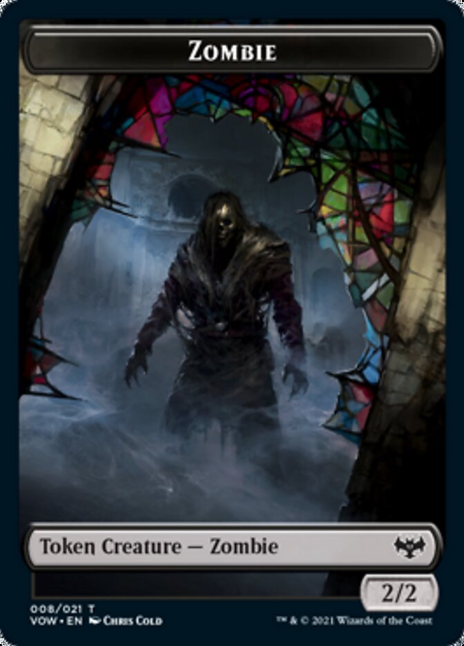 Zombie (008) // Wolf (014) Double-Sided Token [Innistrad: Crimson Vow Tokens] | Pegasus Games WI