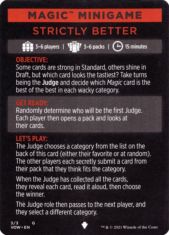 Strictly Better (Magic Minigame) [Innistrad: Crimson Vow Minigame] | Pegasus Games WI