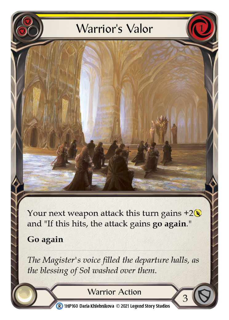 Warrior's Valor (Yellow) [1HP160] | Pegasus Games WI